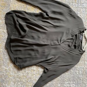 Vince flowing green taupe blouse